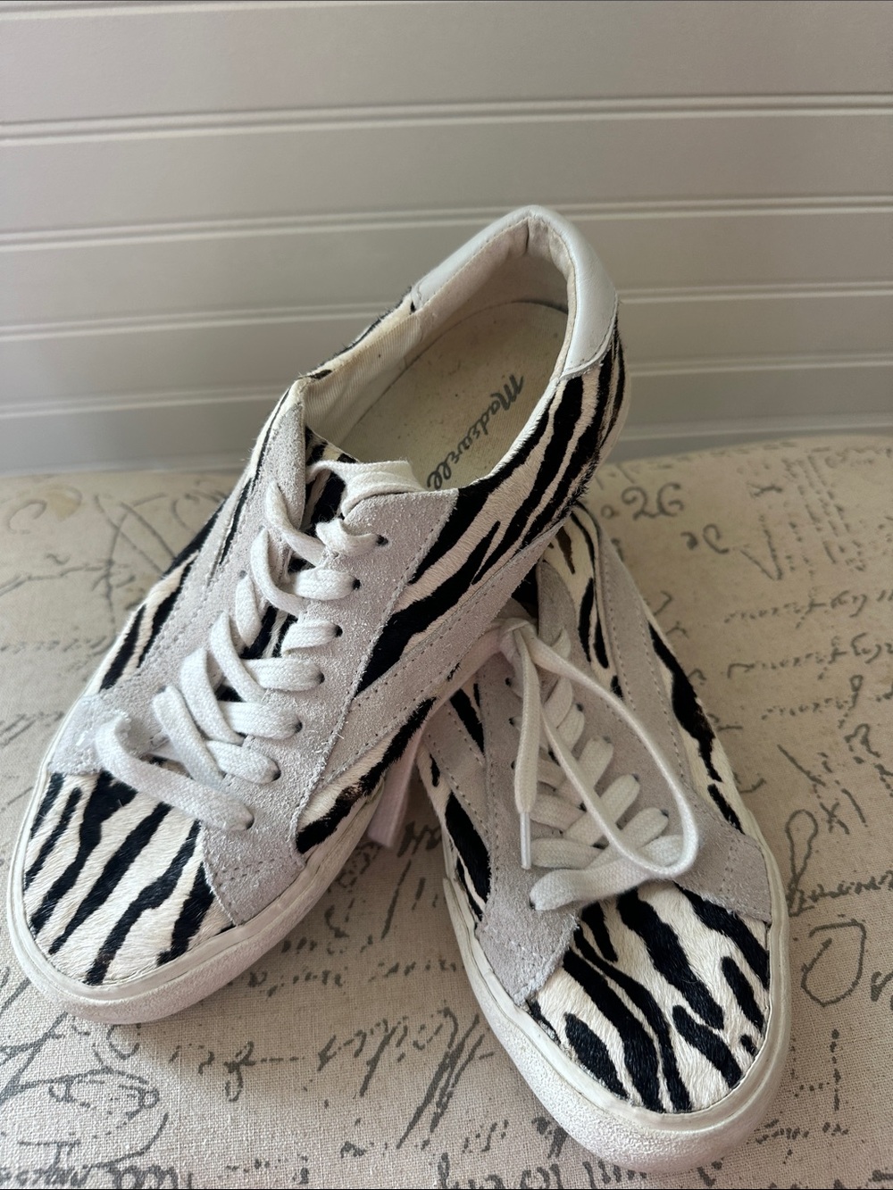 Madewell Zebra-Print Women's Casual Sneakers shoe in Black & White 7